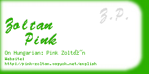 zoltan pink business card